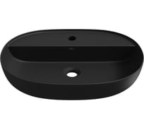 Накладная раковина для ванной Wellsee Chic Riviera : овальная, ширина умывальника 50 см, цвет матовый черный 326817000