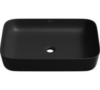 Накладная раковина для ванной комнаты Wellsee Preen, ширина умывальника 60 см, цвет матовый черный 329710000