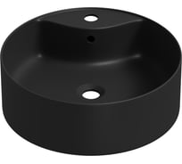 Накладная раковина для ванной комнаты Wellsee Praxis, ширина умывальника 40 см, цвет матовый черный 32940400S