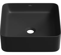 Накладная раковина для ванной комнаты Wellsee Mint, ширина умывальника 38 см, цвет матовый черный 338103000