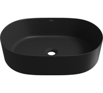 Накладная раковина для ванной комнаты Wellsee Saint-Germain, ширина умывальника 56 см, цвет матовый черный 322702000