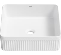 Накладная раковина для ванной Wellsee Festive Fox 2.0 квадратная, ширина умывальника 36 см, цвет глянцевый белый 319603000