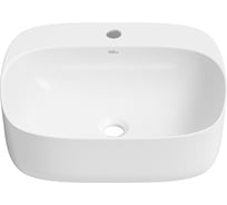 Накладная раковина для ванной Wellsee Idéal прямоугольная, ширина умывальника 50 см, цвет глянцевый белый 326902000