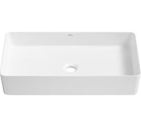 Накладная раковина для ванной Wellsee FreeDom 2.0 прямоугольная, ширина умывальника 60 см, цвет глянцевый белый 323005000