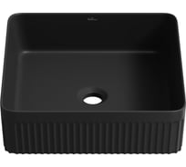 Накладная раковина для ванной Wellsee Festive Fox 2.0 квадратная, ширина умывальника 40 см, цвет матовый черный 319610000