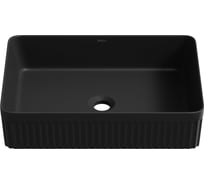 Накладная раковина для ванной Wellsee Festive Fox 2.0 прямоугольная, ширина умывальника 50 см, цвет матовый черный 319611000