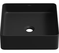 Накладная раковина для ванной Wellsee FreeDom 2.0 квадратная, ширина умывальника 30 см, цвет матовый черный 323007000