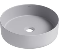 Накладная раковина для ванной Wellsee Coax круглая, ширина умывальника 36 см, цвет матовый серый 323509000