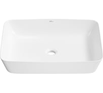 Накладная раковина для ванной Wellsee Cromulent прямоугольная, ширина умывальника 56 см, цвет глянцевый белый 318003000