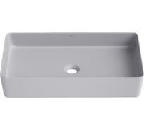 Накладная раковина для ванной Wellsee FreeDom 2.0 прямоугольная, ширина умывальника 60 см, цвет матовый серый 323020000