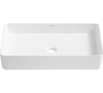 Накладная раковина для ванной Wellsee FreeDom 2.0 прямоугольная, ширина умывальника 60 см, цвет матовый белый 323018000
