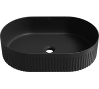 Накладная раковина для ванной Wellsee Festive Fox 2.0 овальная, ширина умывальника 50 см, цвет матовый черный 319612000