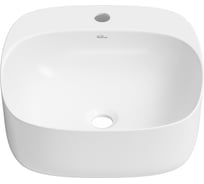 Накладная раковина для ванной Wellsee Idéal квадратная, ширина умывальника 42 см, цвет глянцевый белый 326901000