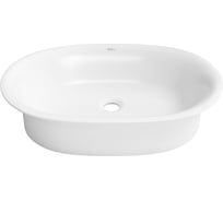 Накладная раковина для ванной Wellsee Faze Moment овальная, ширина умывальника 60 см, цвет глянцевый белый 317801000