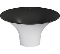 Накладная раковина для ванной Wellsee Crêpe de France круглая, ширина умывальника 45 см, цвет матовый белый/матовый черный 336706000