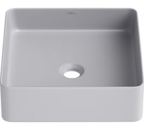 Накладная раковина для ванной Wellsee FreeDom 2.0 квадратная, ширина умывальника 36 см, цвет матовый серый 323011000