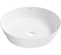 Накладная раковина для ванной Wellsee Cromulent круглая, ширина умывальника 43 см, цвет глянцевый белый 318001000
