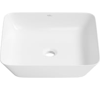 Накладная раковина для ванной Wellsee Cromulent квадратная, ширина умывальника 44 см, цвет глянцевый белый 318002000