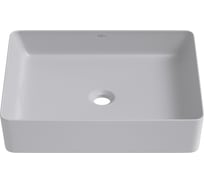 Накладная раковина для ванной Wellsee FreeDom 2.0 прямоугольная, ширина умывальника 51 см, цвет матовый серый 323017000