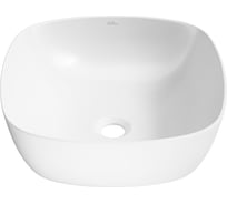 Накладная раковина для ванной Wellsee Ground Breaking квадратная, ширина умывальника 40 см, цвет глянцевый белый 337701000