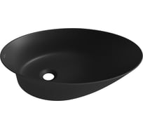 Накладная раковина для ванной Wellsee Faze Moment нестандартная, ширина умывальника 55 см, цвет матовый черный 327802000