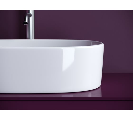 Раковина накладная овальная Ceramicanova 561x359x149, цвет белый CN6075