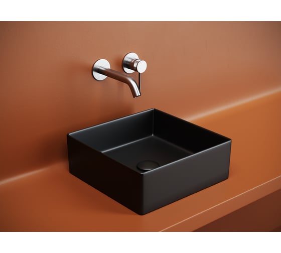 Раковина накладная квадратная Ceramicanova 361x361x130, цвет черный матовый, арт. CN6068MB