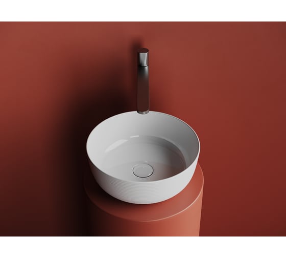 Раковина накладная круглая Ceramicanova 356x356x135, цвет белый CN6073