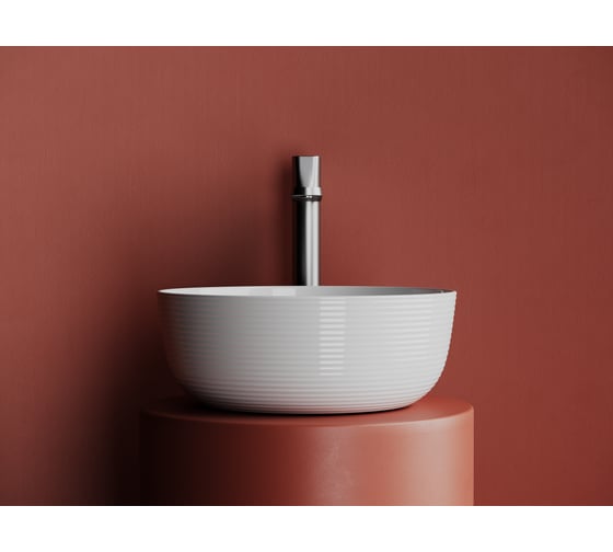 Раковина накладная круглая Ceramicanova 356x356x135, цвет белый CN6073