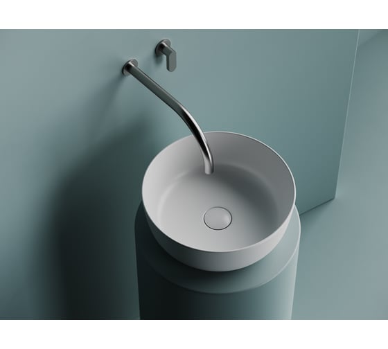 Раковина накладная круглая Ceramicanova 356x356x135, цвет белый матовый CN6073MW