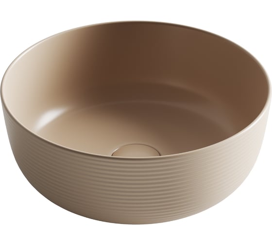 Раковина накладная круглая Ceramicanova 356x356x135, цвет капучино матовый CN6073MC