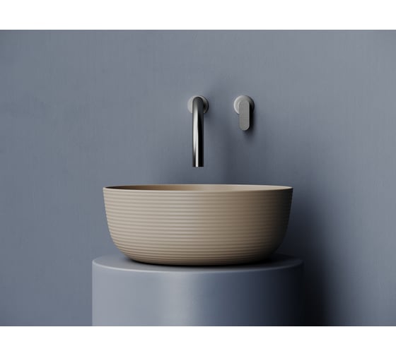 Раковина накладная круглая Ceramicanova 356x356x135, цвет капучино матовый CN6073MC