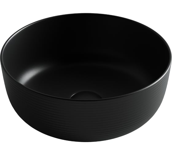 Раковина накладная круглая Ceramicanova 356x356x135, цвет черный матовый CN6073MB