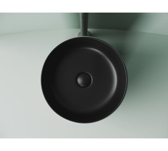 Раковина накладная круглая Ceramicanova 356x356x135, цвет черный матовый CN6073MB