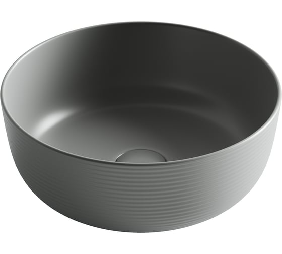 Раковина накладная круглая Ceramicanova 356x356x135, цвет антрацит матовый CN6073MH 1