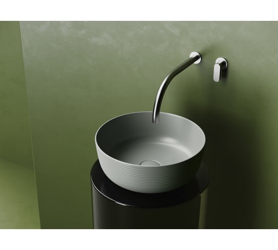 Раковина накладная круглая Ceramicanova 356x356x135, цвет антрацит матовый CN6073MH