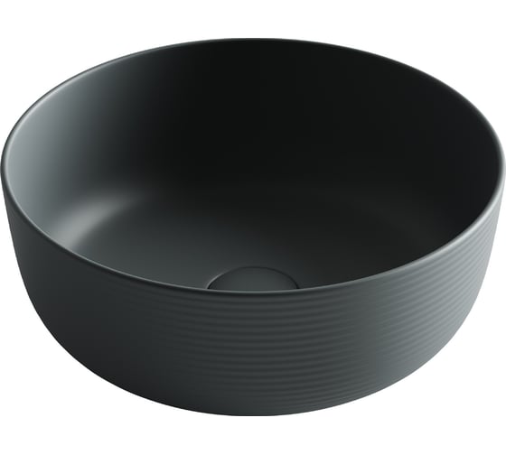 Раковина накладная круглая Ceramicanova 356x356x135, цвет темный антрацит матовый CN6073MDH