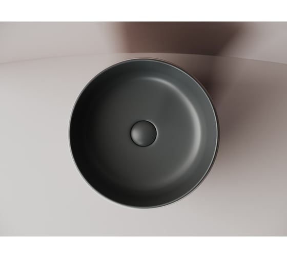 Раковина накладная круглая Ceramicanova 356x356x135, цвет темный антрацит матовый CN6073MDH
