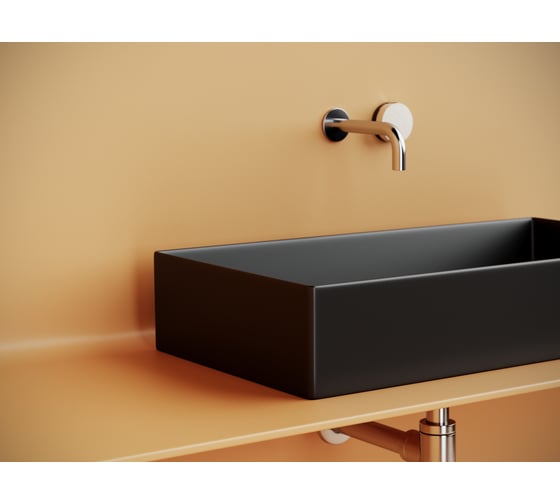 Раковина накладная прямоугольная Ceramicanova 701x361x130, цвет черный матовый CN6071MB