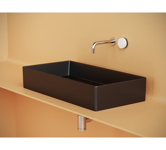 Раковина накладная прямоугольная Ceramicanova 701x361x130, цвет черный матовый CN6071MB