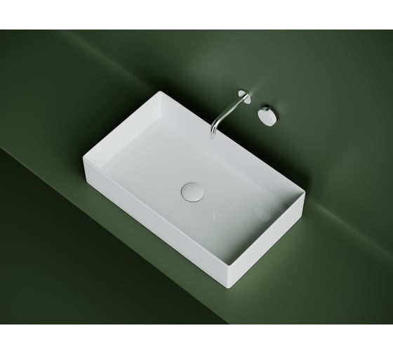 Раковина накладная прямоугольная Ceramicanova 601x361x130, цвет белый, арт. CN6070