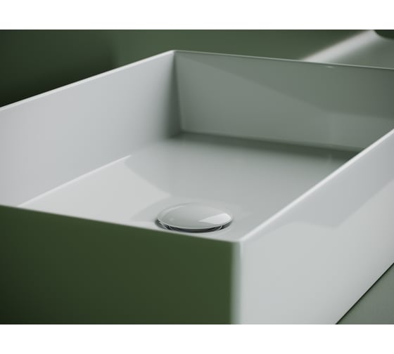 Раковина накладная прямоугольная Ceramicanova 601x361x130, цвет белый, арт. CN6070