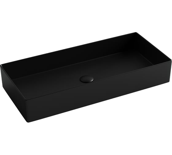 Раковина накладная прямоугольная Ceramicanova 801x361x130, цвет черный матовый CN6072MB 1