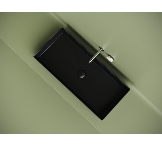 Раковина накладная прямоугольная Ceramicanova 801x361x130, цвет черный матовый CN6072MB