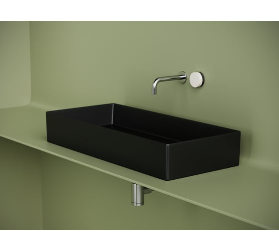 Раковина накладная прямоугольная Ceramicanova 801x361x130, цвет черный матовый CN6072MB