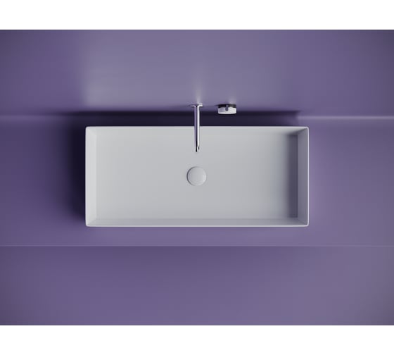 Раковина накладная прямоугольная Ceramicanova 801x361x130, цвет белый CN6072