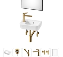 Мини-раковина для ванной комнаты или туалета Lavinia Boho One в наборе 6 в 1 20217315R