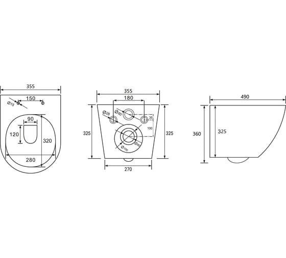 Комплект ABBER подвесной унитаз Bequem AC1100T белый с инсталляцией AC0105 и кнопкой AC0120MMG золото матовое AC1100T-AC0105-AC0120MMG