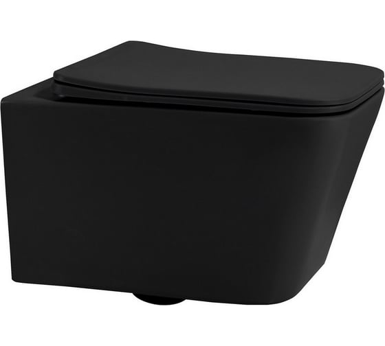 Комплект ABBER подвесной унитаз Rechteck AC1201MB черный матовый с инсталляцией AC0105 и кнопкой AC0120MB черный матовый AC1201MB-AC0105-AC0120MB
