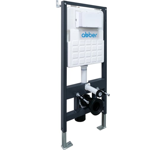 Комплект ABBER подвесной унитаз Rechteck AC1201 белый с инсталляцией AC0105 и кнопкой AC0120 хром AC1201-AC0105-AC0120